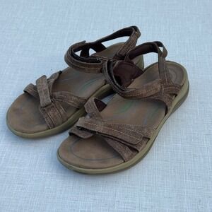 Brown Suede Leather Adjustable Strap Comfort‎ Walking Casual Sandals 6